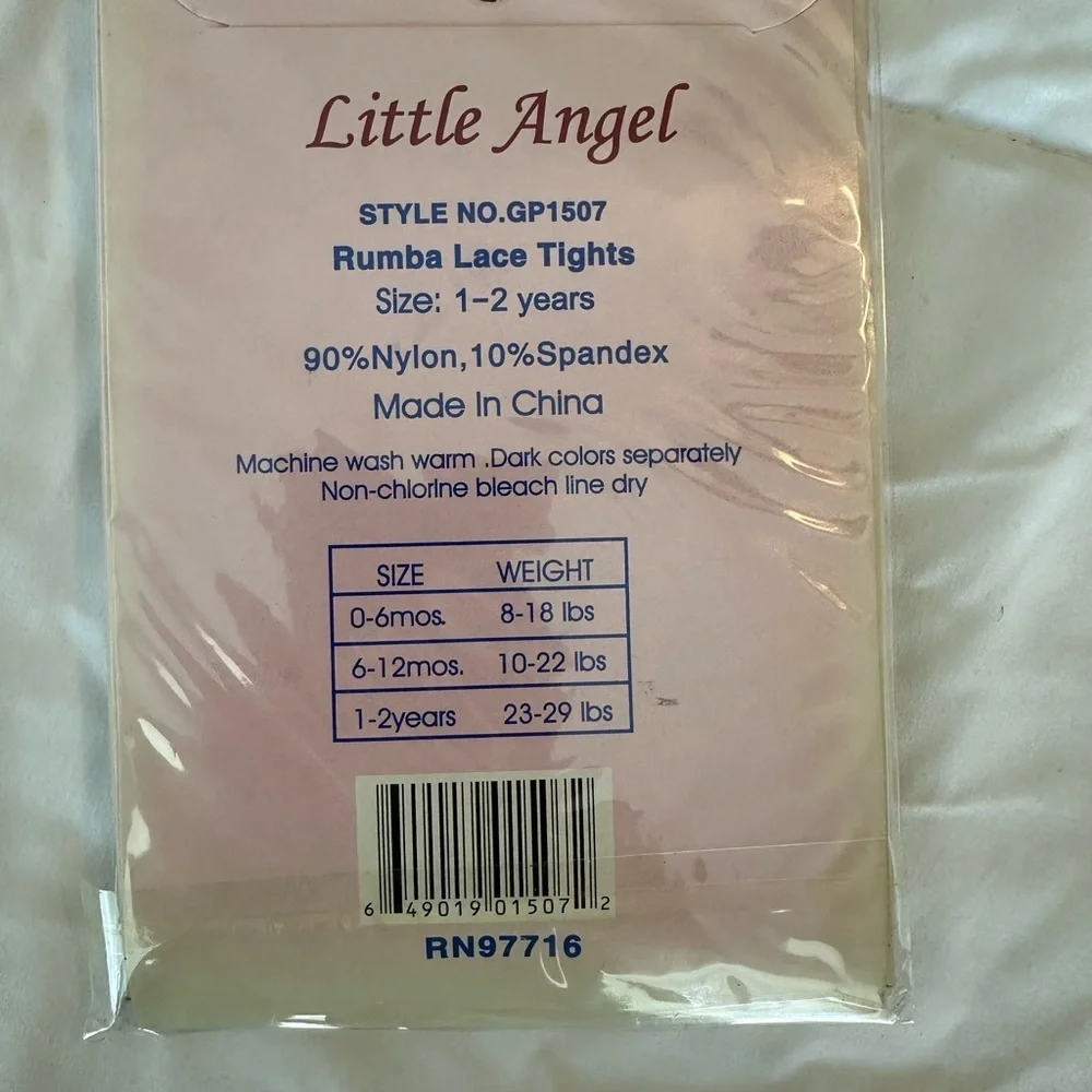 Little Angel Rumba Lace Tights White Size 1-2Y